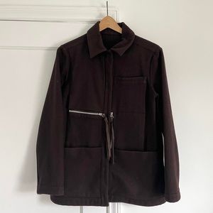 Vintage Maison Martin Margiela line 6 wool jacket in dark brown 90’s/y2k